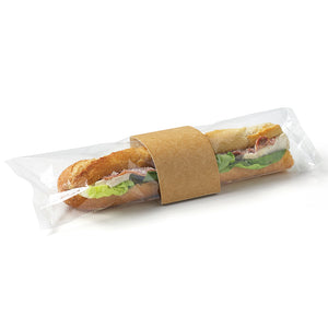 Long Sandwich with carton board wrap and perforated film
